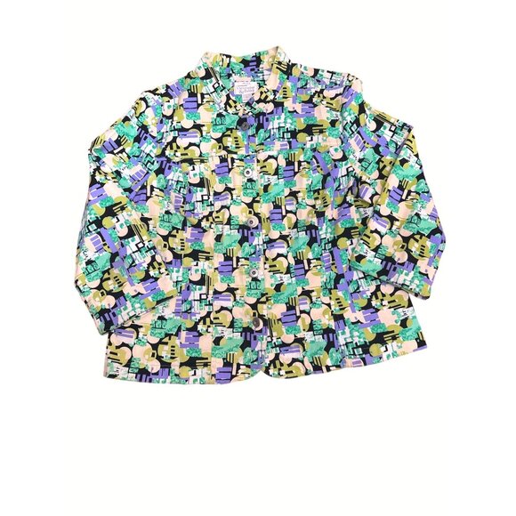 Christopher & Banks Abstract Stretch Button Up Jacket Size L - Picture 9 of 10